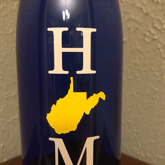 West Virginia HOME Re-Purposed Blue Wine Bottle - Picture 3 of 6